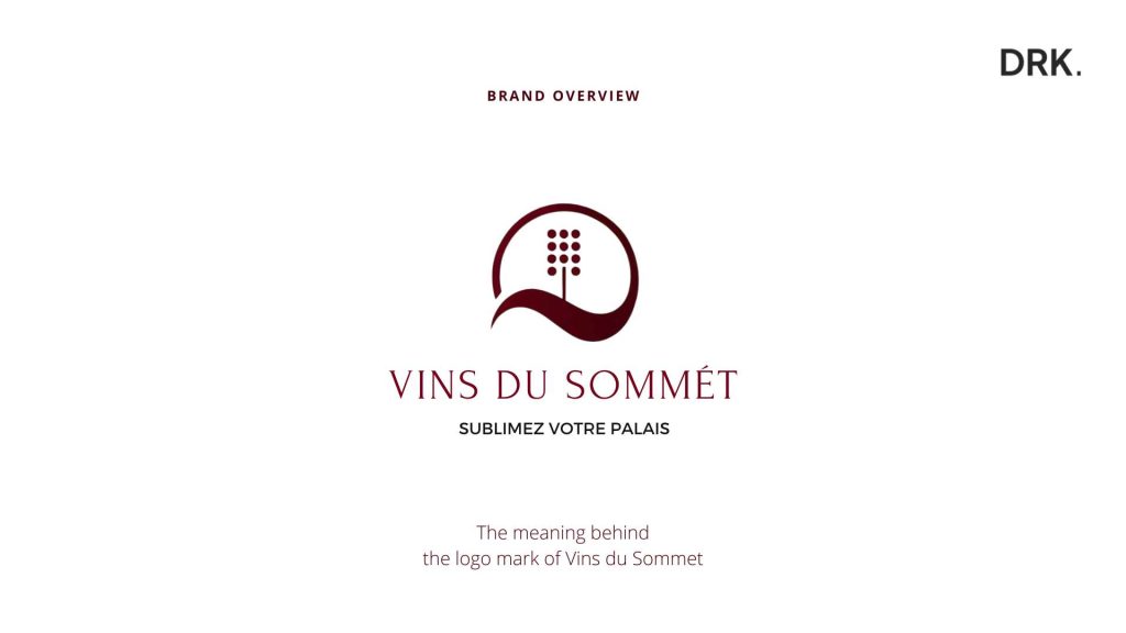 Vins du Sommet-logo symboliek-slide ontworpen door Dirk van Eck, met een cirkelvormige druiventros en de slogan “Sublimez votre palais”