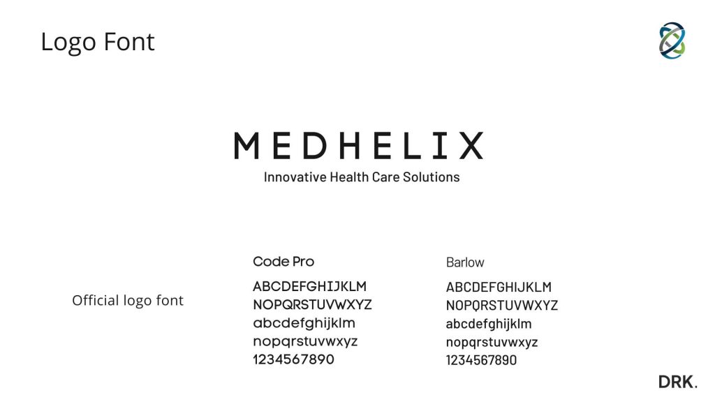 MEDHELIX presentation slide by Dutch digital designer Dirk van Eck, featuring abstract medical visuals and helix branding that emphasize care integration, monitoring, and human connection